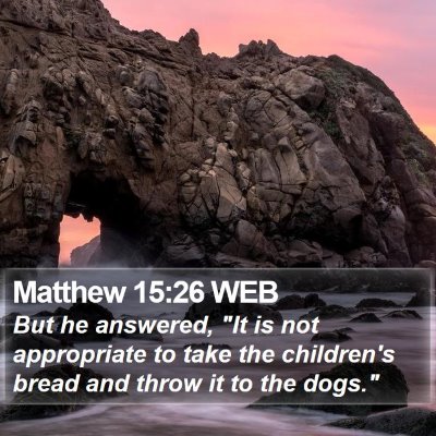 Matthew 15:26 WEB Bible Verse Image