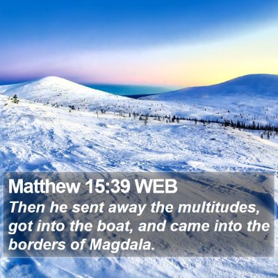 Matthew 15:39 WEB Bible Verse Image
