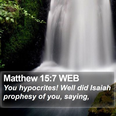 Matthew 15:7 WEB Bible Verse Image