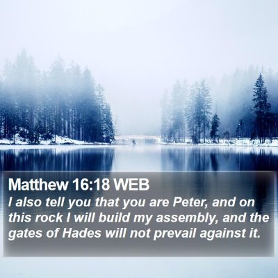 Matthew 16:18 WEB Bible Verse Image
