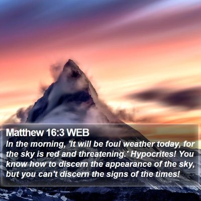 Matthew 16:3 WEB Bible Verse Image