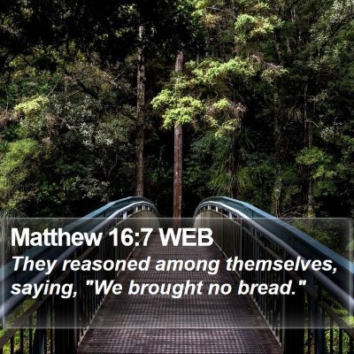 Matthew 16:7 WEB Bible Verse Image