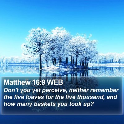 Matthew 16:9 WEB Bible Verse Image
