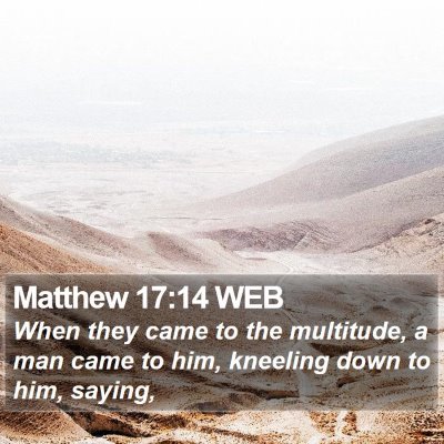 Matthew 17:14 WEB Bible Verse Image