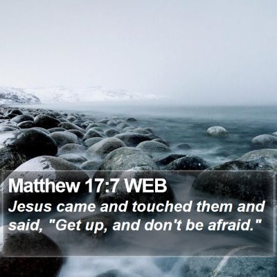 Matthew 17:7 WEB Bible Verse Image