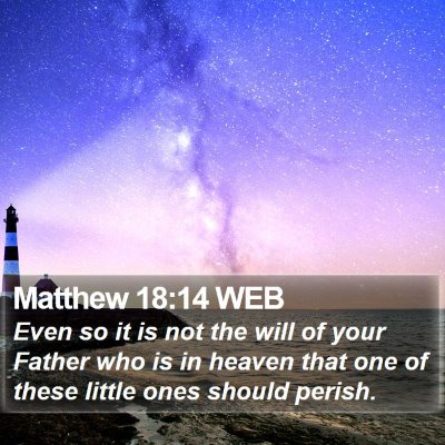 Matthew 18:14 WEB Bible Verse Image