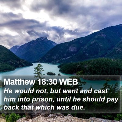 Matthew 18:30 WEB Bible Verse Image