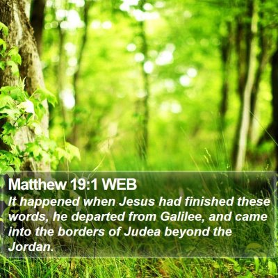 Matthew 19:1 WEB Bible Verse Image