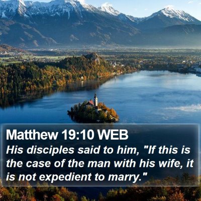 Matthew 19:10 WEB Bible Verse Image