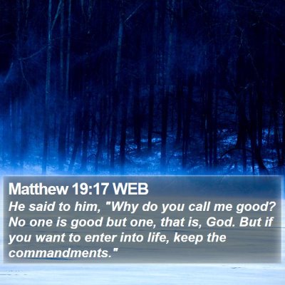 Matthew 19:17 WEB Bible Verse Image