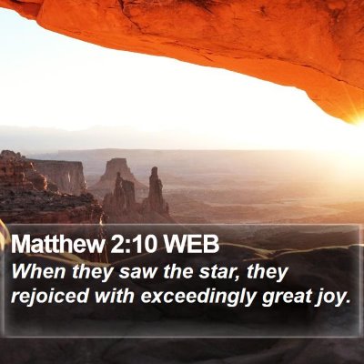 Matthew 2:10 WEB Bible Verse Image