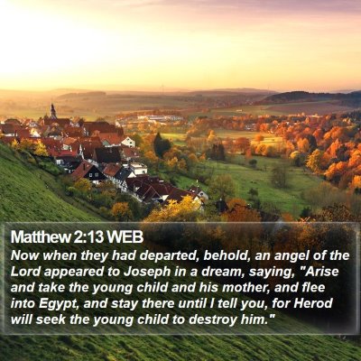 Matthew 2:13 WEB Bible Verse Image