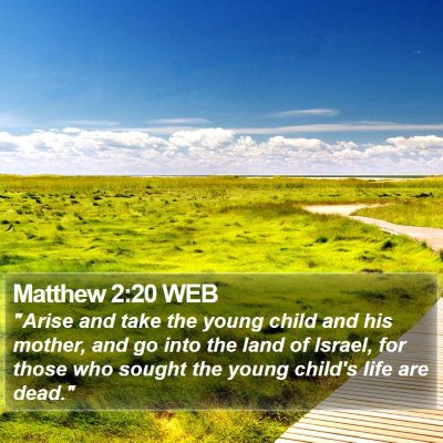 Matthew 2:20 WEB Bible Verse Image