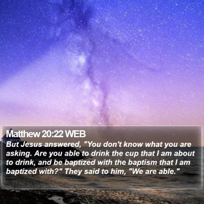 Matthew 20:22 WEB Bible Verse Image