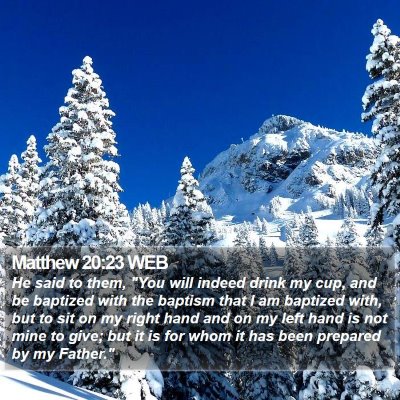 Matthew 20:23 WEB Bible Verse Image