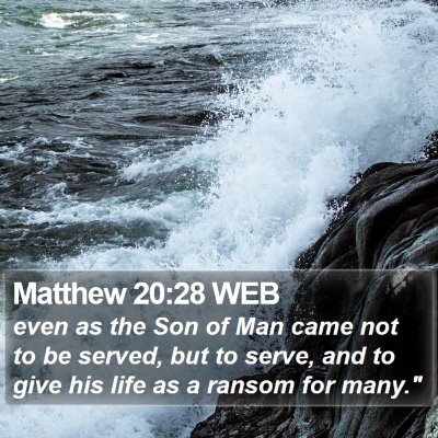 Matthew 20:28 WEB Bible Verse Image