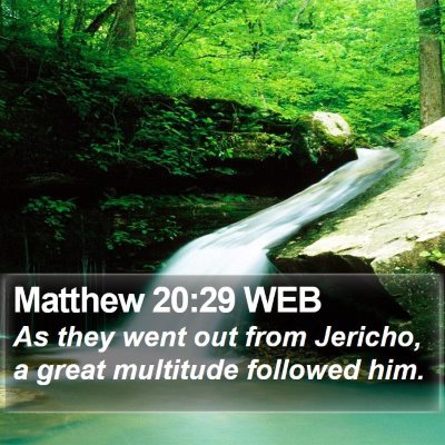 Matthew 20:29 WEB Bible Verse Image