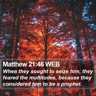 Matthew 21:46 WEB Bible Verse Image