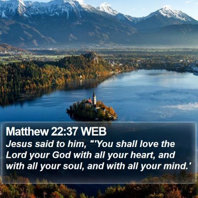 Matthew 22:37 WEB Bible Verse Image