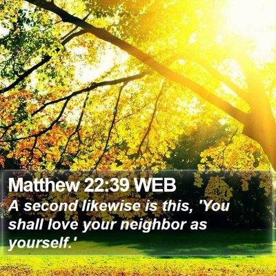 Matthew 22:39 WEB Bible Verse Image