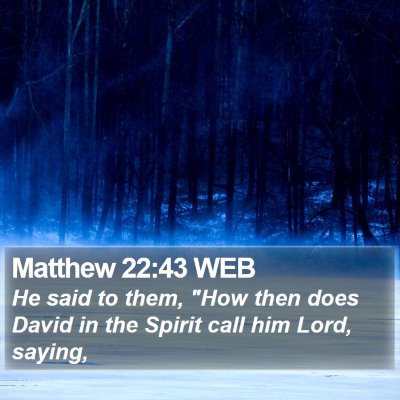 Matthew 22:43 WEB Bible Verse Image