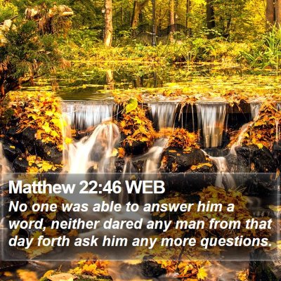 Matthew 22:46 WEB Bible Verse Image