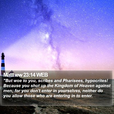 Matthew 23:14 WEB Bible Verse Image