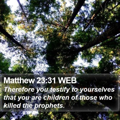 Matthew 23:31 WEB Bible Verse Image