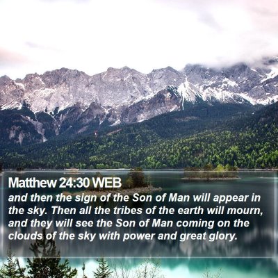 Matthew 24:30 WEB Bible Verse Image