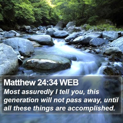 Matthew 24:34 WEB Bible Verse Image