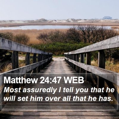 Matthew 24:47 WEB Bible Verse Image