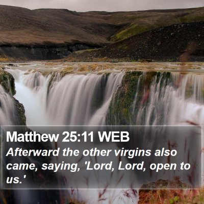Matthew 25:11 WEB Bible Verse Image