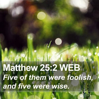 Matthew 25:2 WEB Bible Verse Image