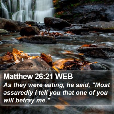 Matthew 26:21 WEB Bible Verse Image