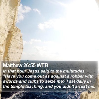 Matthew 26:55 WEB Bible Verse Image