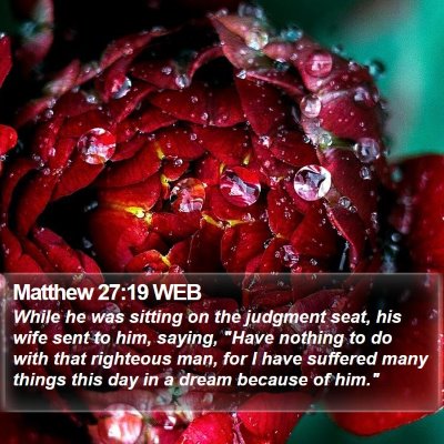 Matthew 27:19 WEB Bible Verse Image