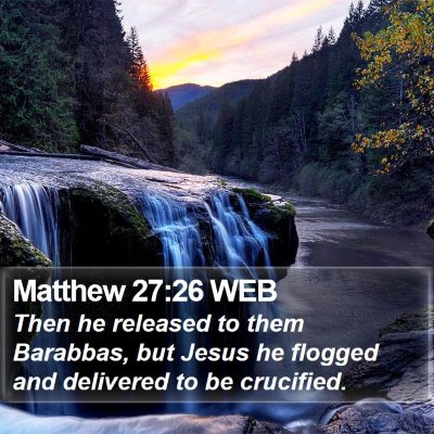 Matthew 27:26 WEB Bible Verse Image