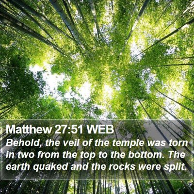 Matthew 27:51 WEB Bible Verse Image