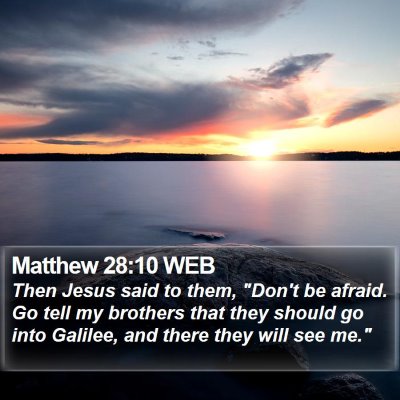 Matthew 28:10 WEB Bible Verse Image