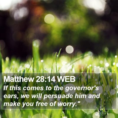 Matthew 28:14 WEB Bible Verse Image