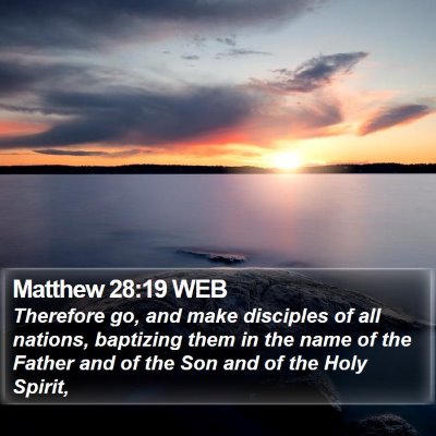 Matthew 28:19 WEB Bible Verse Image