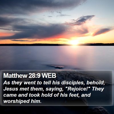 Matthew 28:9 WEB Bible Verse Image