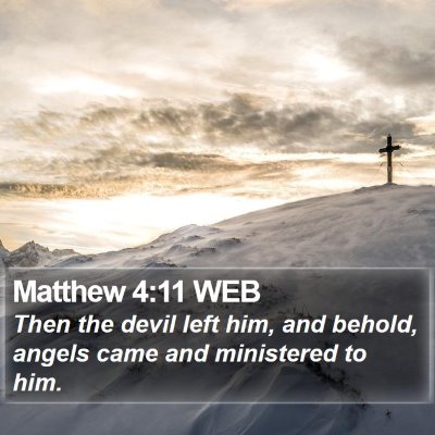 Matthew 4:11 WEB Bible Verse Image