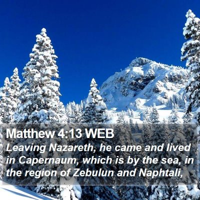 Matthew 4:13 WEB Bible Verse Image