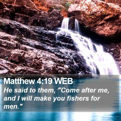 Matthew 4:19 WEB Bible Verse Image