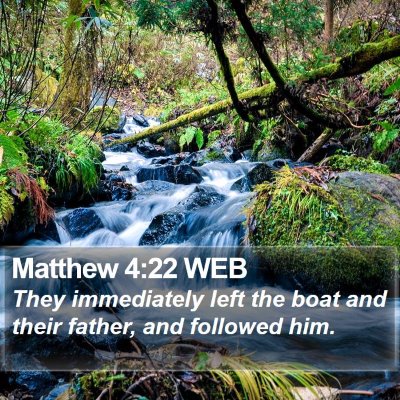 Matthew 4:22 WEB Bible Verse Image