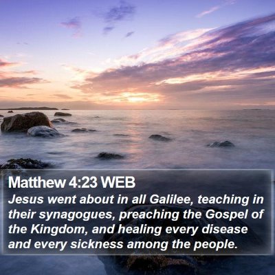 Matthew 4:23 WEB Bible Verse Image