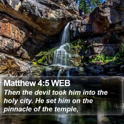 Matthew 4:5 WEB Bible Verse Image