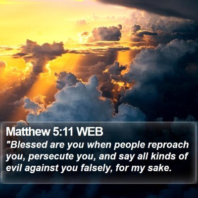 Matthew 5:11 WEB Bible Verse Image
