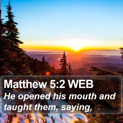 Matthew 5:2 WEB Bible Verse Image